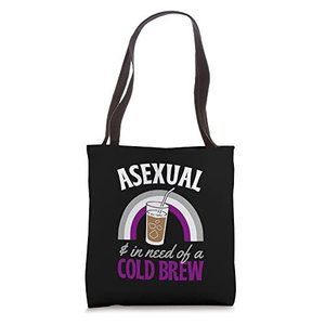 Asexual And In Need Of A Cold Brew Coffee Asexual Pride Tote Bag Uwu o_o